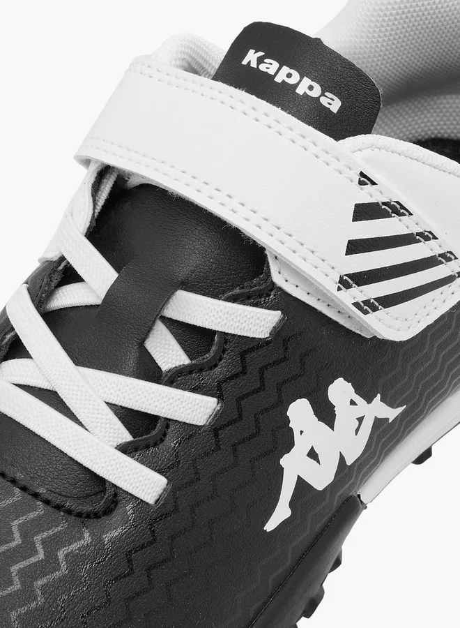 Kappa Boys' Logo Print Football Shoes with Hook and Loop Closure