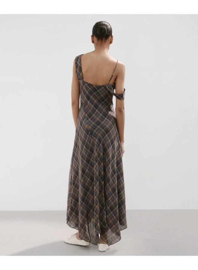مانجو Check asymmetrical dress