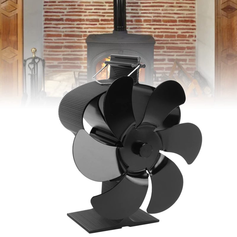 Walfont 6 Blade Heat Powered Fireplace Fan Non Electric Self Starting Stove Circulating Blower For Home Indoor Use - Image 4