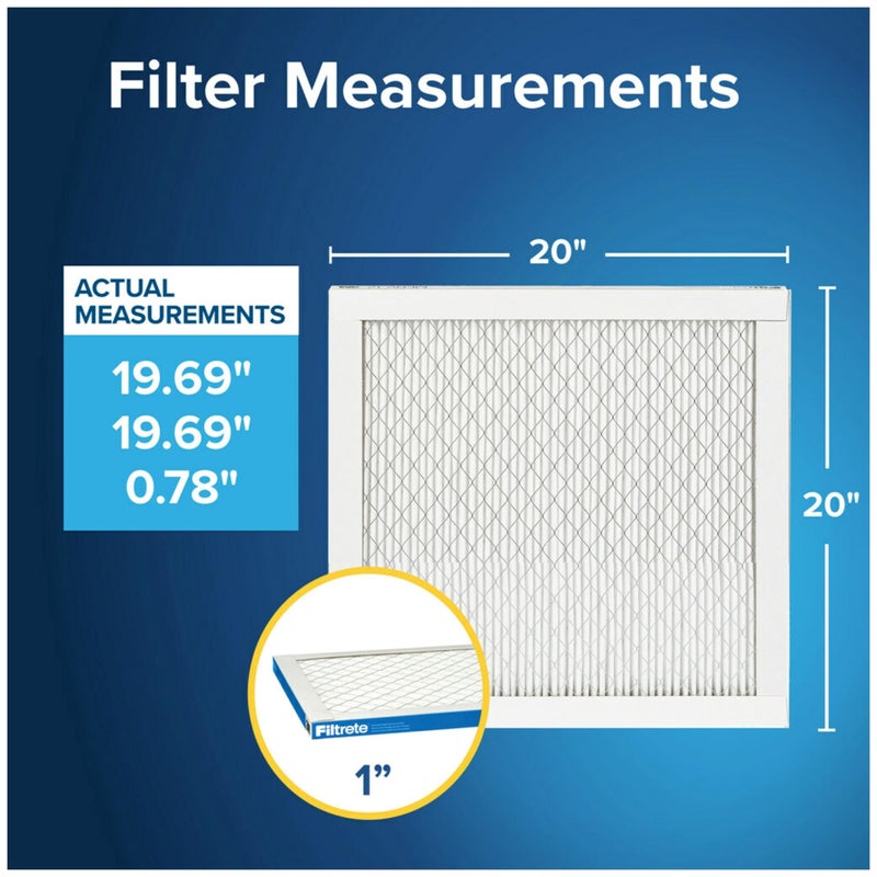 Filtrete 20x20x1 AC Furnace Air Filter, MERV 13, MPR 1900, Premium Allergen, Bacteria & Virus Filter, 3-Month Pleated 1-Inch Electrostatic Air Cleaning Filter, 4-Pack (Actual Size 19.69x19.69x0.78 in) - Image 2