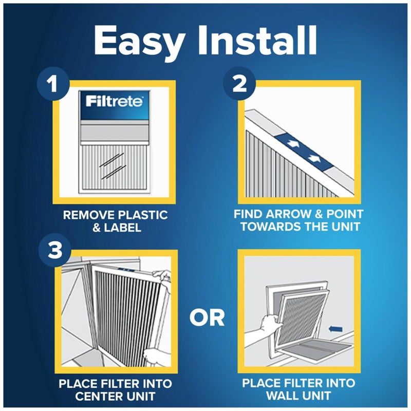 Filtrete 20x20x1 AC Furnace Air Filter, MERV 13, MPR 1900, Premium Allergen, Bacteria & Virus Filter, 3-Month Pleated 1-Inch Electrostatic Air Cleaning Filter, 4-Pack (Actual Size 19.69x19.69x0.78 in) - Image 3