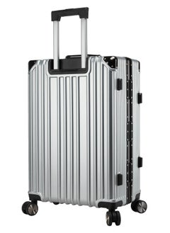 CABINPRO Lightweight Aluminum Frame Fashion Trolley Luggage Set of 3 Polycarbonate Hard Case Suitcase with 4 Quite 360° Double Spinner Wheels CP001 Silver  - Image 4