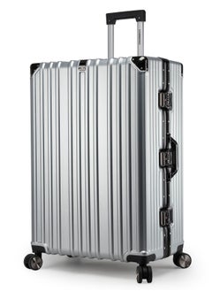 CABINPRO Lightweight Aluminum Frame Fashion Trolley Luggage Set of 3 Polycarbonate Hard Case Suitcase with 4 Quite 360° Double Spinner Wheels CP001 Silver  - Image 2