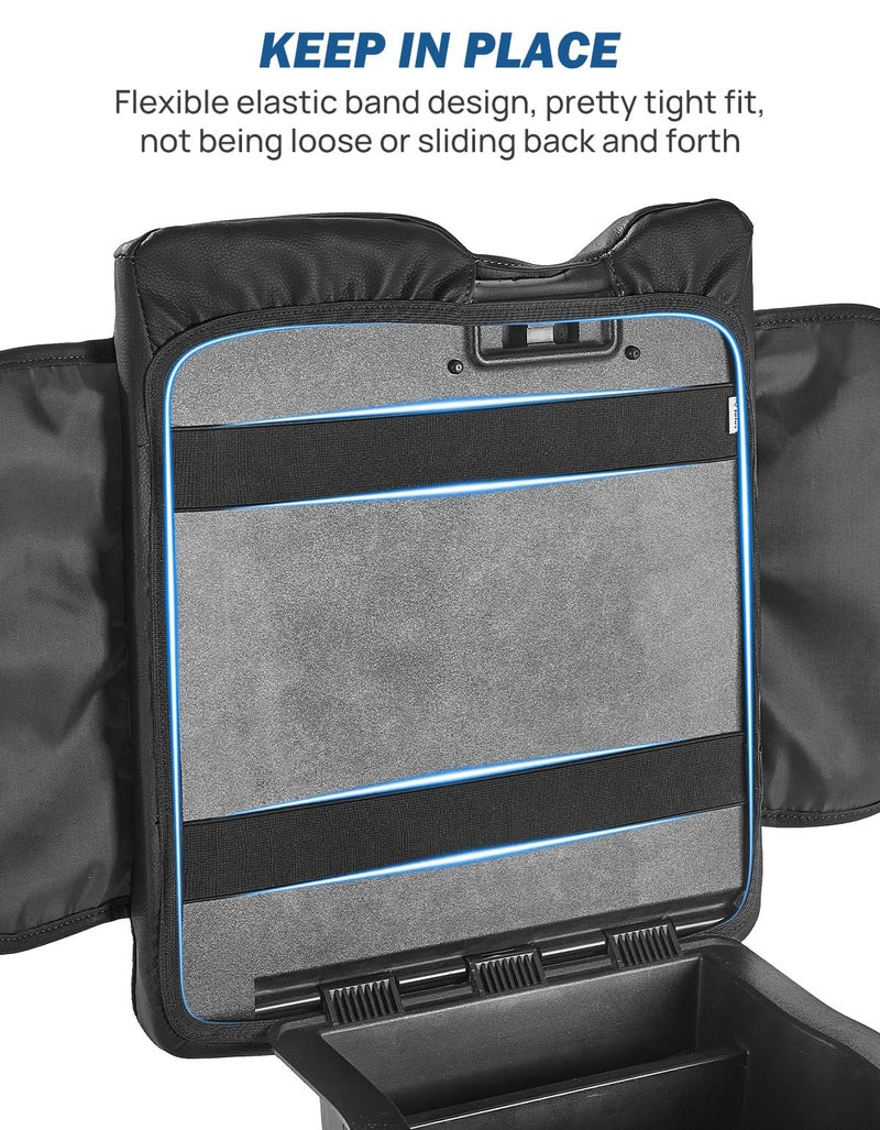 JOYTUTUS Center Console Cover Compatible with 2015-2026 Ford F150, 2017-2026 F250 F350 F450 with 40/20/40 Jump Seat, Leather Armrest Cover Center Console Cushion with Side Pockets (Jump Seat Only) - Image 4