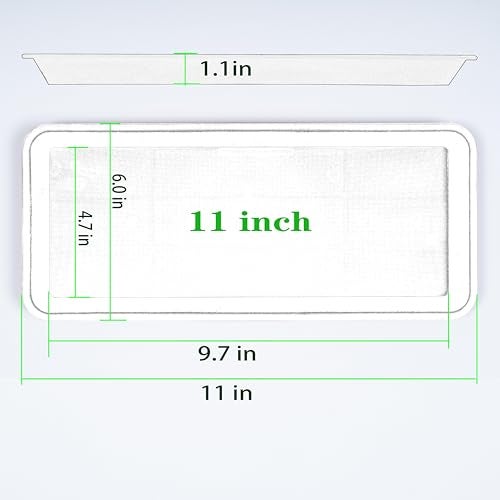 VUWEZ 2 Pack Plastic Plant Tray Saucer, Rectangular, Indoors Outdoor, Water Drip Tray for Flower Pot Planter, Windowsill (6 X 11 Inch, Brown) - Image 2