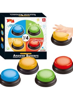 Home Smart Home Smart Answer Buzzer Set of 4 Lights & Sound Buzzer for Quiz Game Assorted Colored Classroom activity and Show Game  - Image 1