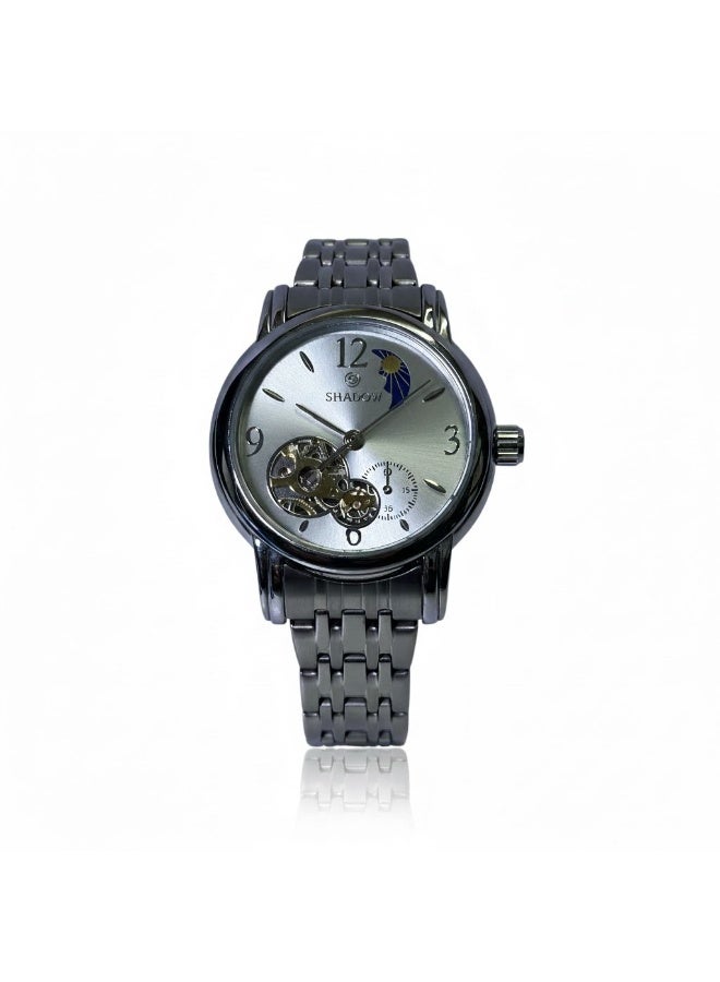 SHADOW Luna Grace AS81019 Automatic Women’s Watch Stainless Steel Strap Skeleton Dial Silver/Gold Elegant Luxury Watch - Image 2
