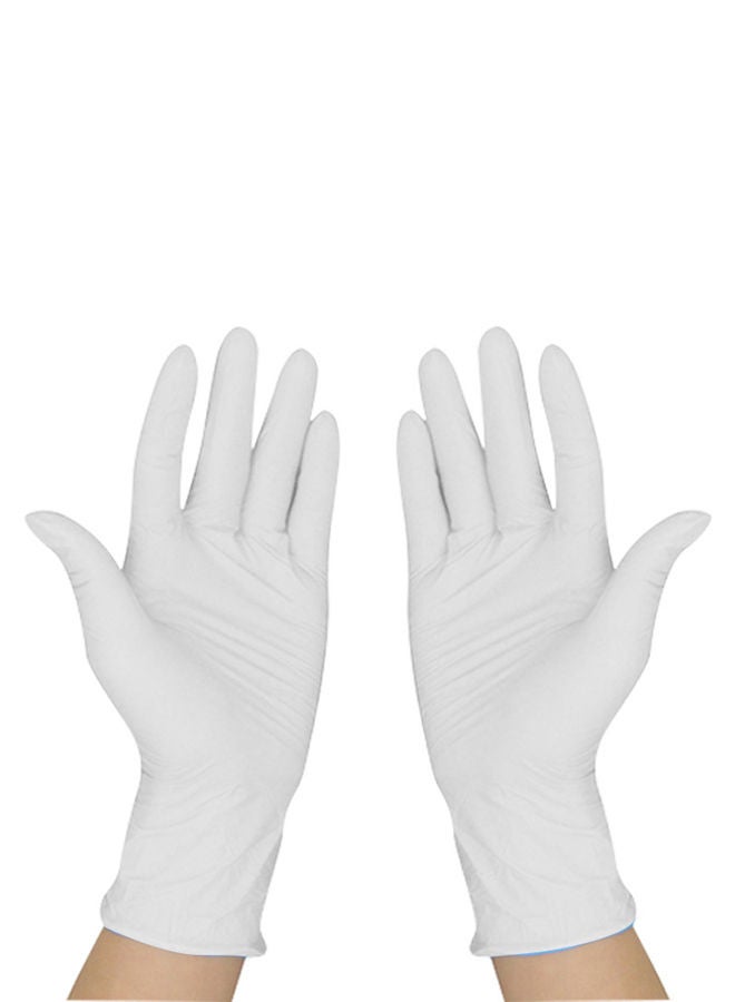 Loquat 100-Piece Disposable Protective Multifunctional Gloves White 0.5kg