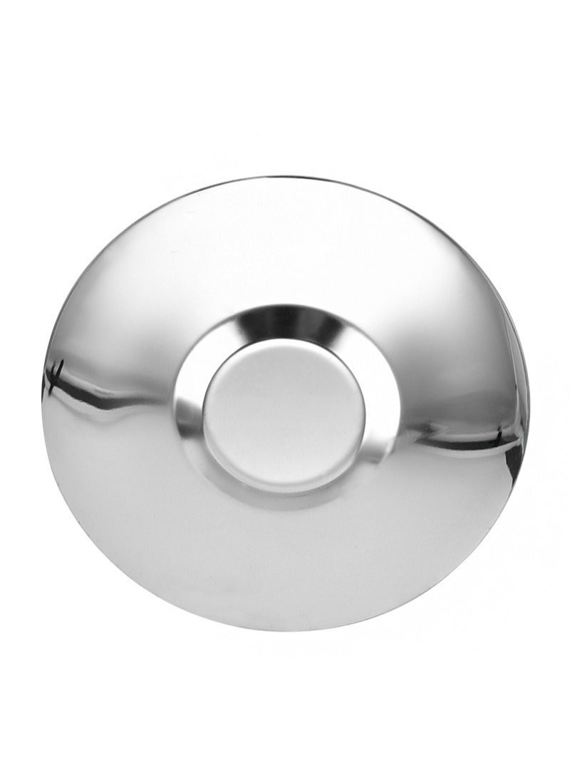 أبوستيم طبق شاي عالي الجودة من الفولاذ المقاوم للصدأ لـ 4 قطع ومتعدد الاستخدامات، قطر 12 سم، فولاذ مقاوم للصدأ سميك 50 جرام لكل طبق - Image 3