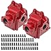 Treehobby 2PCS Metal Front and Rear Differential Gearboxes Housing Cover Compatible with WLtoys 114 144010 144001 144002 112 124016 124017 124018 124019 RC Car Upgrades Parts Red - Image 3