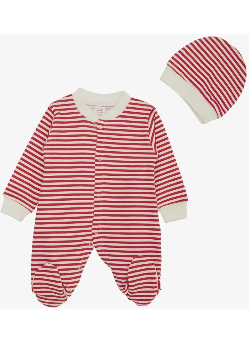 Breeze Baby Girl Booties Jumpsuit Striped 0-6 Months, Fuchsia