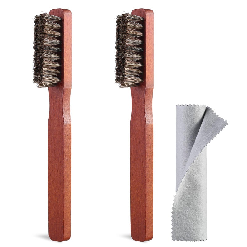 Srefaka Shoe Brush Shoe Polish Brush Horse Hair Brush for Leather Horsehair Shoe Brush Professional Shoe Polish Applicator - Image 3