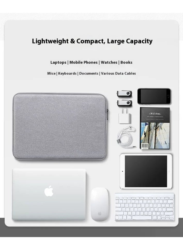 حقيبة لاب توب 14 بوصة رفيعة وخفيفة، ذات طبقتين منظمة مضادة للماء والغبار، ببطانة داخلية ناعمة لحماية الحاسوب، مثالية للسفر والعمل والمدرسة - Image 3