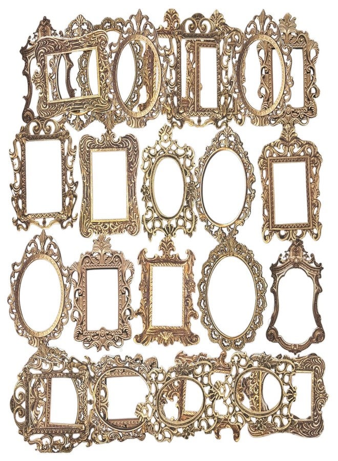 Obujopal 30Pcs Vintage Scrapbook Paper Photo Frame for Scrapbooking Junk Journal Collage Diary Embellishment DIY Photo Album DIY Craft Decoration, 10 Patterns (YSDC1) - Image 1