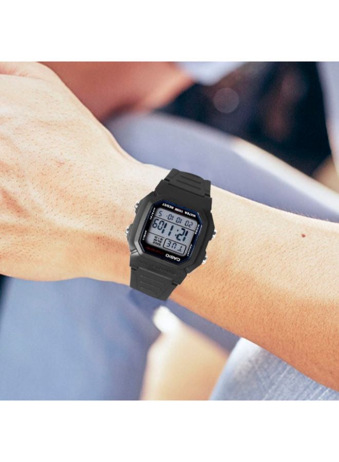 CASIO Men Youth Series Water Resistant Resin Digital Watch W-96H-1B - 44 mm - Black - Image 2
