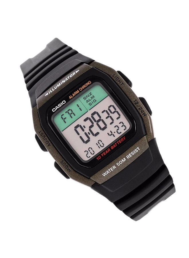 CASIO Men Youth Series Water Resistant Resin Digital Watch W-96H-1B - 44 mm - Black - Image 3