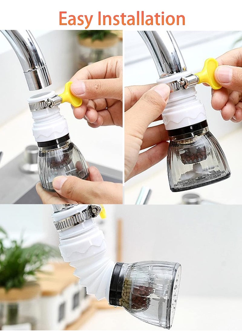 SYOSI - 3Pcs Retractable Tap Head Water Faucet Extender Splash-proof Kitchen Tap Filter 360-degree Adjustable Filtration - Image 1