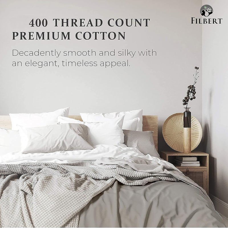 Filbert Luxurious Collection 400 Thread Count Egyptian Cotton Bedsheet Soft Smooth Sateen Wave PeachBlush Bedsheet with 2 Pillow Covers Queen - Image 5