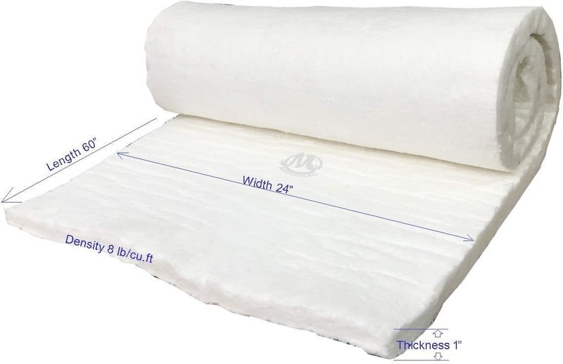 CeraTex Ceramic Fiber Blanket Insulation Enhanced 8# Density 1" x 24" x 60", 2300°F High Temperature Insulation for Kiln Stove Furnace Glass Fusing Pizza Oven - Image 2