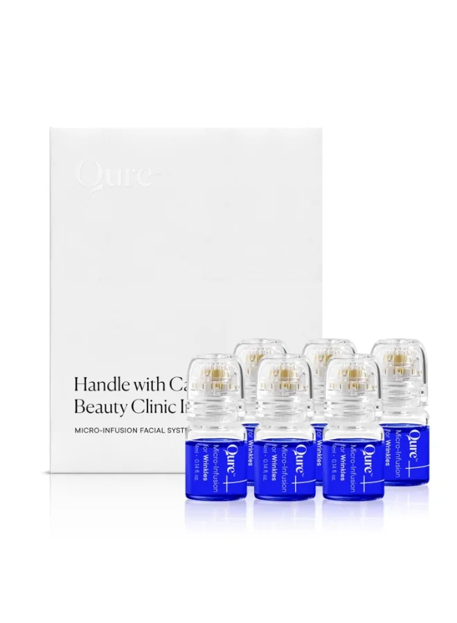 Qure Qure Skincare Micro-Infusion System | At-Home Microneedling Facial | 24K Gold 0.5mm Needles | Hydrating & Anti-Aging Serums | Pore-Minimizing, Collagen-Boosting & Skin Rejuvenating | 3-Month Supply
