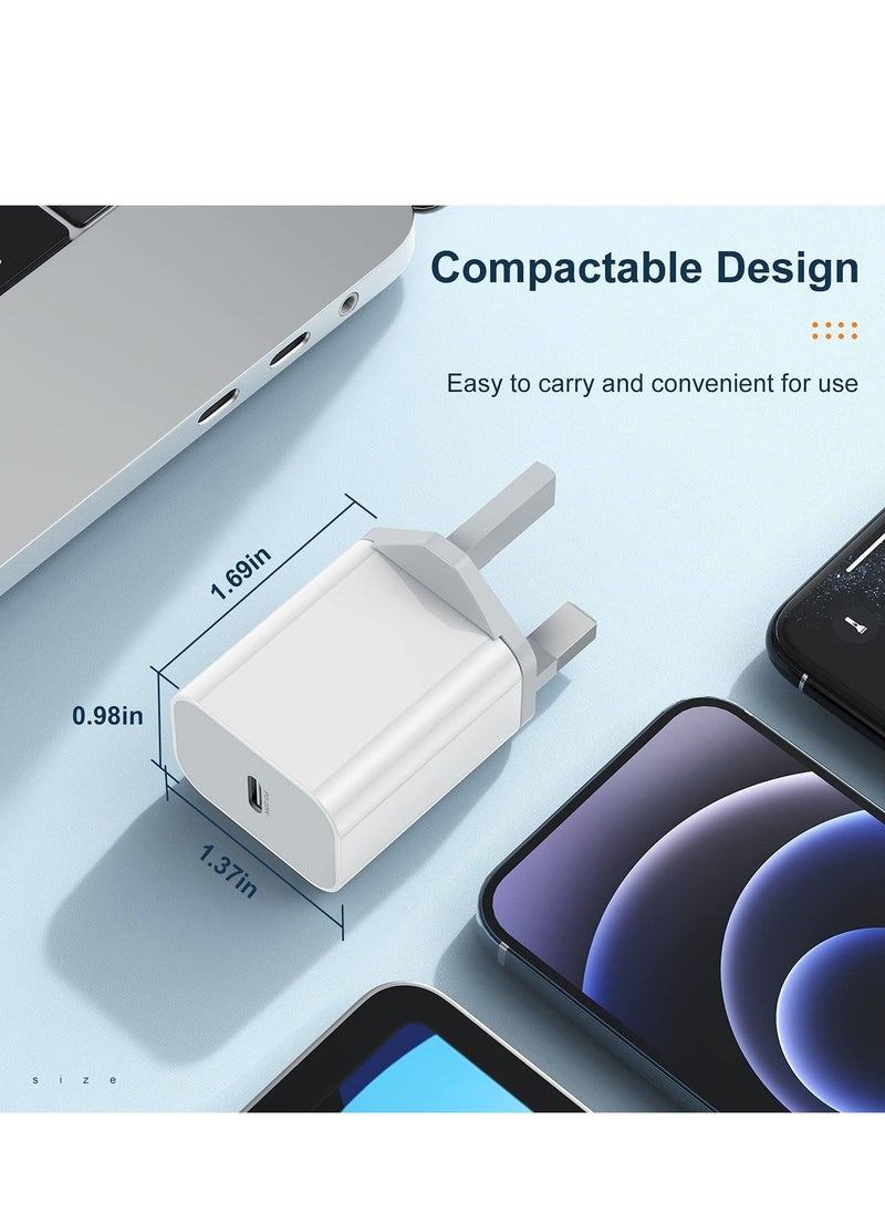 Generic - 20W USB C Charger Plug, PD Fast Charge Type C Wall Adapter, Power Delivery Fast Charger Compatible with iPhone Apple 12 11 XS XR X 8 7 Plus SE, iPad Pro, Samsung Galaxy S20, Wireless Charger Original - Image 1