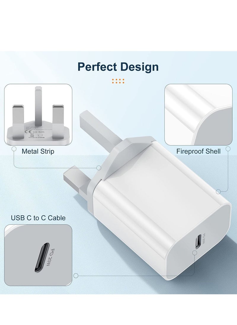 Generic - 20W USB C Charger Plug, PD Fast Charge Type C Wall Adapter, Power Delivery Fast Charger Compatible with iPhone Apple 12 11 XS XR X 8 7 Plus SE, iPad Pro, Samsung Galaxy S20, Wireless Charger Original - Image 1