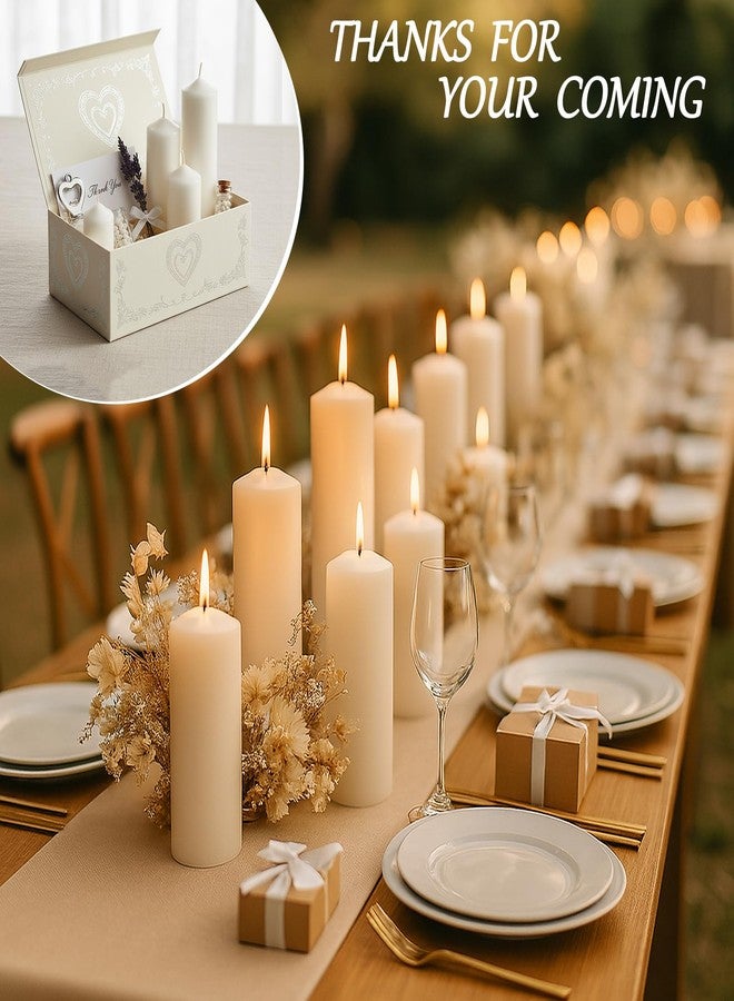 Veiuwa 18 Pcs White Pillar Candles Bulk Set，Hurricane Candles，2x3 2x4 2x6 Inch - 12 Each Size，Dripless Unscented Smokeless，Gives You a Better Atmosphere When Organizing an Event Party. - Image 4