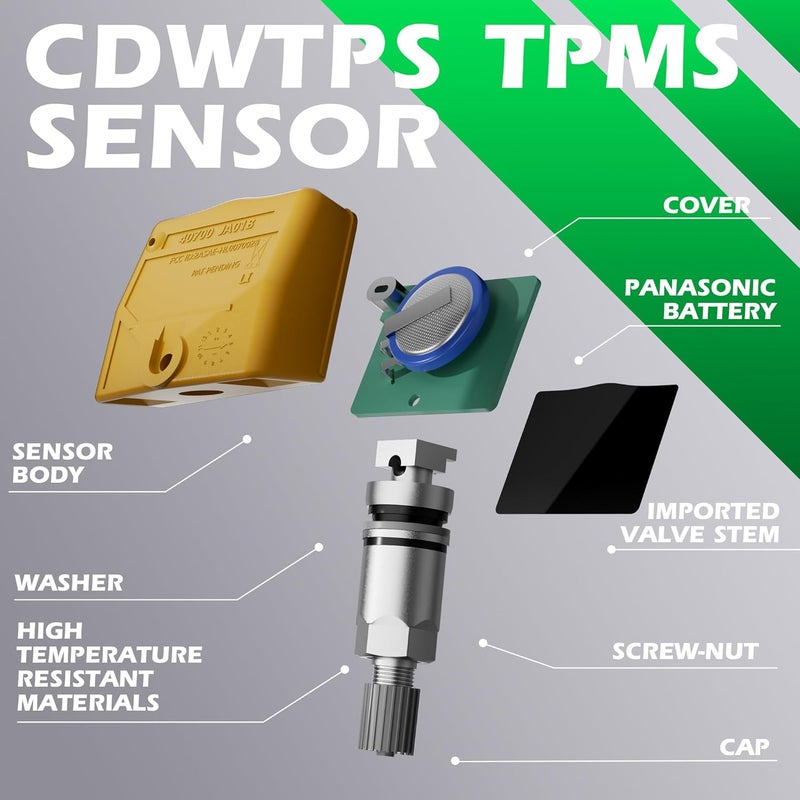 CDWTPS TPMS Sensor,315MHz Tire Pressure Monitor System 4-Pack for Nissan| Infiniti| Suzuki Replace# 407001AA0B 40700CD001 40700JK01A 0700JA01B - Image 4