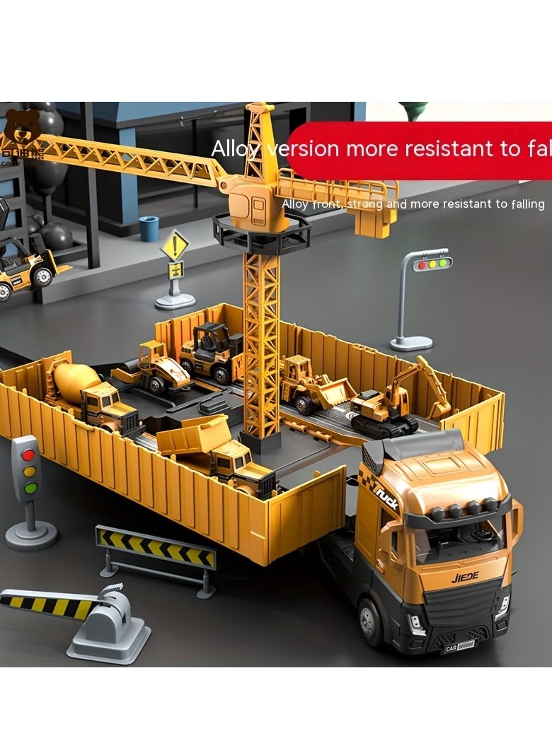 XiuWoo Construction Site Truck Toy Kids, Cranes, Excavator trucks, Cement mixers, Dump trucks, Forklifts, Enhances Creativity Perfect for Group Play Skill Development ideal gift  - Image 3