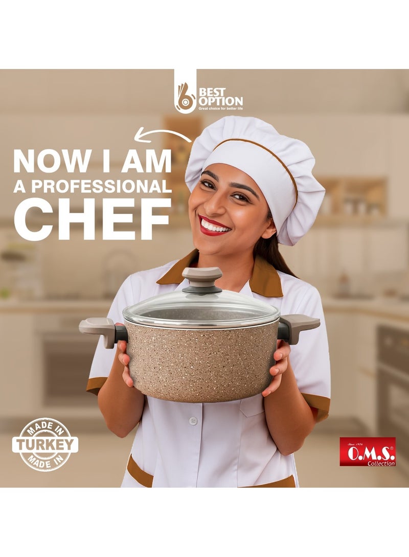 او ام اس OMS 3110 – كسرولة جرانيت 26 سم غير لاصقة. صنع في تركيا - Image 3