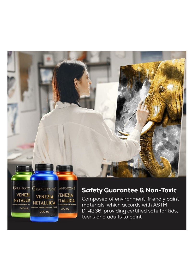 Granotone Acrylic Venezia Metallic Colour 200 ML (SILVER) - Image 3