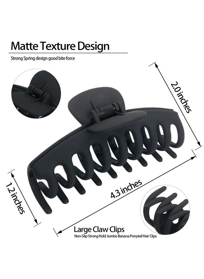 OWIIZI Big White Claw Clips 4.3″ Matte Large Hair Claw Clips Non-Slip Ponytail Jaw Barrette Strong Hold Banana Jumbo Hair Clips for Women Long Thick Hair(Single piece) - Image 3
