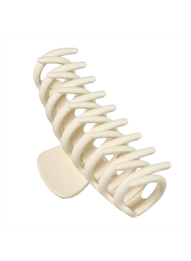 OWIIZI Big White Claw Clips 4.3″ Matte Large Hair Claw Clips Non-Slip Ponytail Jaw Barrette Strong Hold Banana Jumbo Hair Clips for Women Long Thick Hair(Single piece) - Image 2