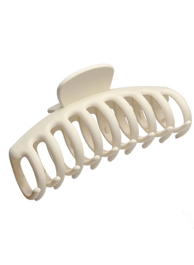 OWIIZI Big White Claw Clips 4.3″ Matte Large Hair Claw Clips Non-Slip Ponytail Jaw Barrette Strong Hold Banana Jumbo Hair Clips for Women Long Thick Hair(Single piece) - Image 1