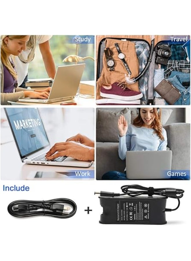 Generic - 90W Laptop Charger for Dell Latitude & Inspiron Series – Compatible Power Adapter with Supply Cord – PA-10 Type - Image 1