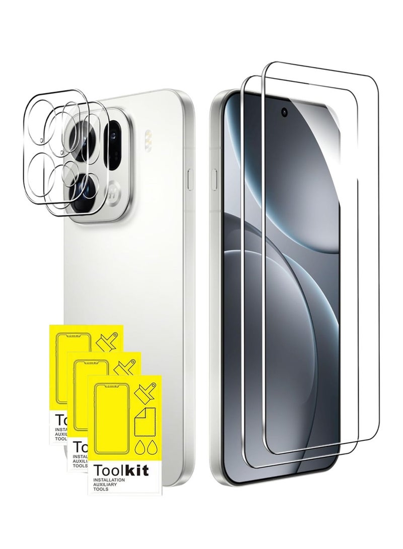 X-level Tempered Glass for OPPO Find X9 Pro, 2 Piece Screen Protectors + 2 Rear Camera Protectors, Anti-Scratch, HD Ultra Clear Hardness, 9H Glass - Image 1