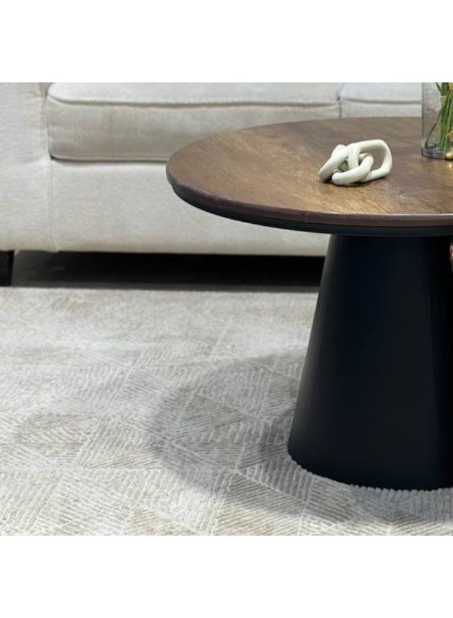 TOODOO Large table with 4 service tables, brown wood and iron - Image 2