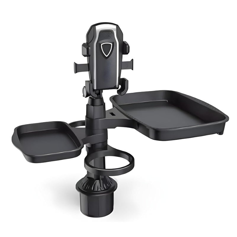 ten.tech 5 in 1 Car Cup Holder with Food Tray and Phone Holder, Multifunctional Car and Trip, Durable Rotating Design - Image 3