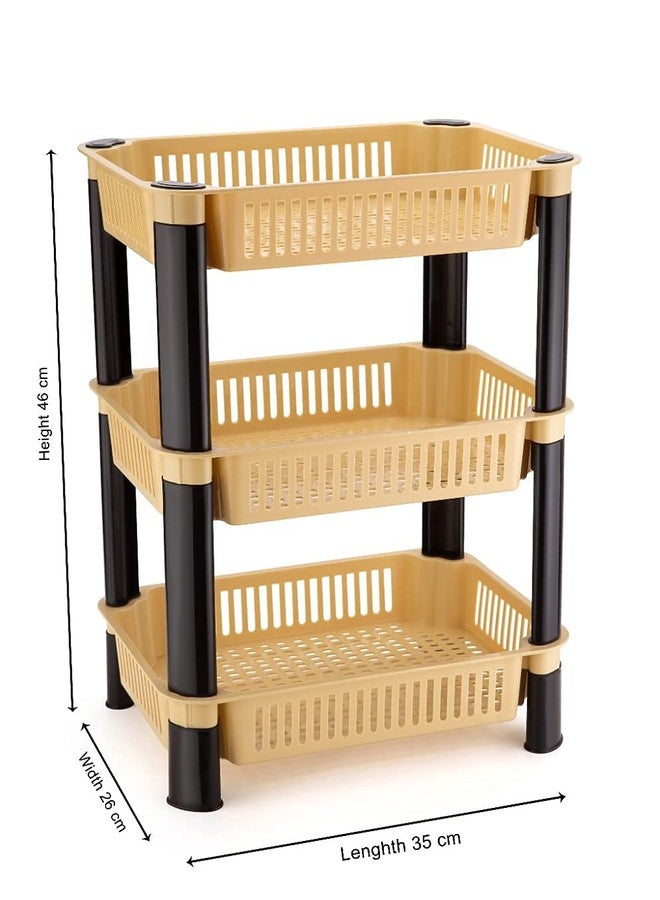Rexmon Plastic 3 Steps Kitchen Stand Rack Basket for Office Use, Fruits Onion, Potato, Vegetables and Sabaji Basket, Fruits/Vegetables Kitchen Rack (Random Colour) 1Pcs - Image 5