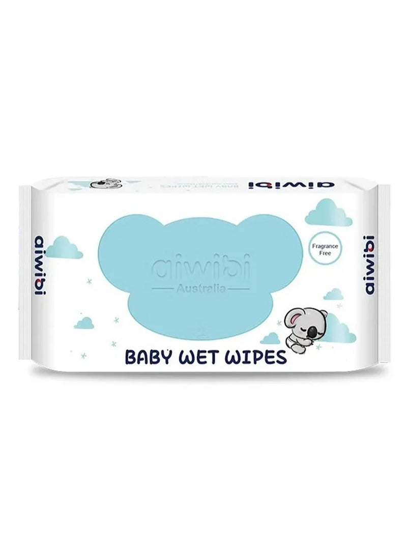 aiwibi مناديل مبللة للأطفال من Aiwibi 80 قطعة - صديقة للبشرة، خالية من العطور، ناعمة جداً ورقيقة