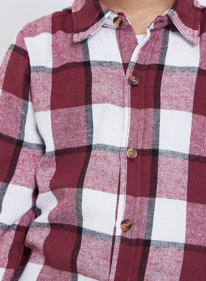 ستايلي قميص فلانيل بنقشة مربعات وأكمام طويلة - Image 4