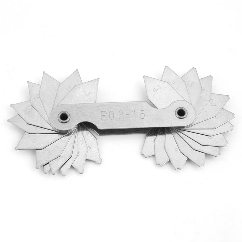 4pcs Stainless Steel Radius Fillet Gauge Measuring Tool R0.3-1.5/ R1-6.5/ R7-14.5/ R15-25 - Image 2