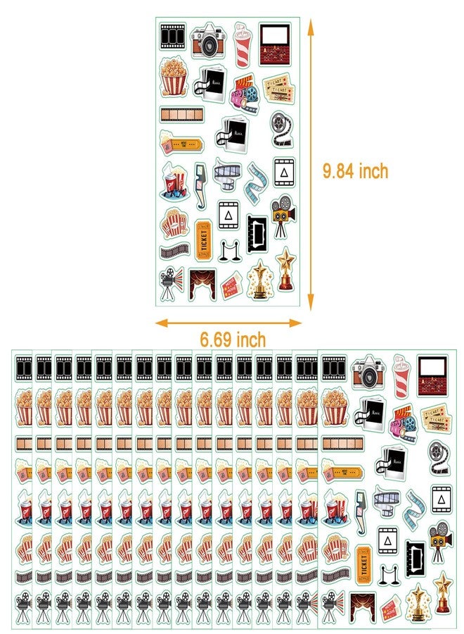 كوبا بلاي ملصقات حفلات ليلة الأفلام، هدايا حفلات، ديكورات، لوازم حفلات أعياد الميلاد بطابع سينمائي، هدايا، أكياس هدايا، ملصقات المحقق (24 ورقة) - Image 2