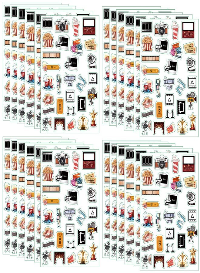 كوبا بلاي ملصقات حفلات ليلة الأفلام، هدايا حفلات، ديكورات، لوازم حفلات أعياد الميلاد بطابع سينمائي، هدايا، أكياس هدايا، ملصقات المحقق (24 ورقة) - Image 1