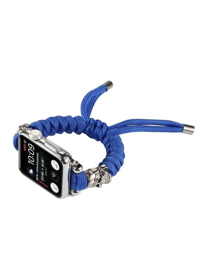 NIBEMINENT Skull Umbrella Cord Braided Watch Strap For Apple Series 7 41mm/6 & SE 5 4 40mm/3 2 1 38mm Blue - Image 5