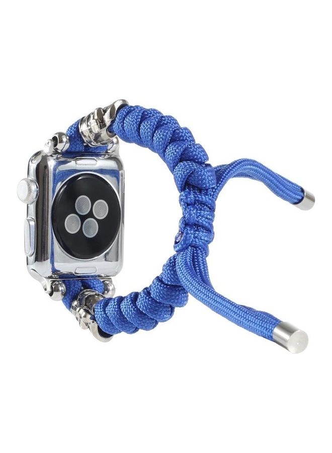 NIBEMINENT Skull Umbrella Cord Braided Watch Strap For Apple Series 7 41mm/6 & SE 5 4 40mm/3 2 1 38mm Blue - Image 4