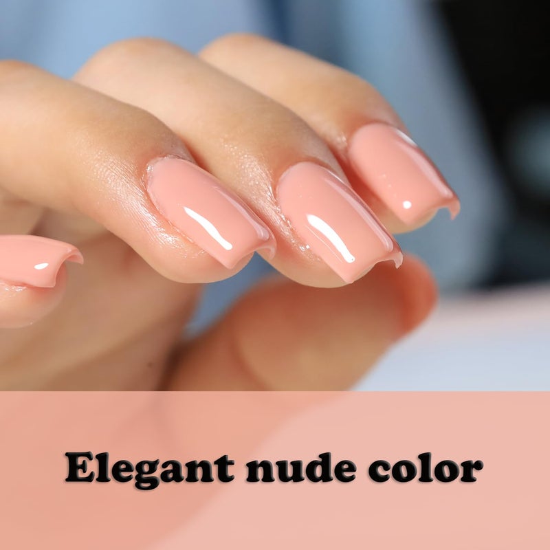 FZANEST Nude Rubber Nail Base Gel Polish, Builder Bottle Nail Strengthener Self-level Extension Fiber Gel, UV LED Base Coat - Image 3