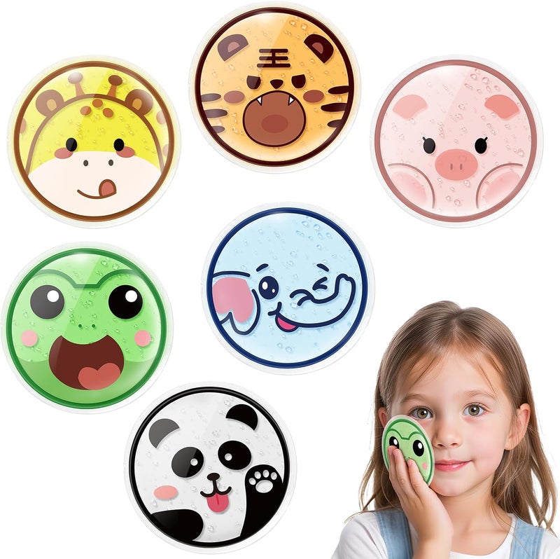 Comfytemp حزم ثلجية مريحة للأطفال من كومفيتمب لحالات الإصابة للأطفال الصغار حزمة جل ثلجية صغيرة للإصابات قابلة لإعادة الاستخدام كمادات ساخنة وباردة صغيرة لتخفيف الألم لآلام الأسنان ولدغات البعوض للأطفال في رياض الأطفال الإسعافات الأولية 6 قطع حيوانات برية - Image 1