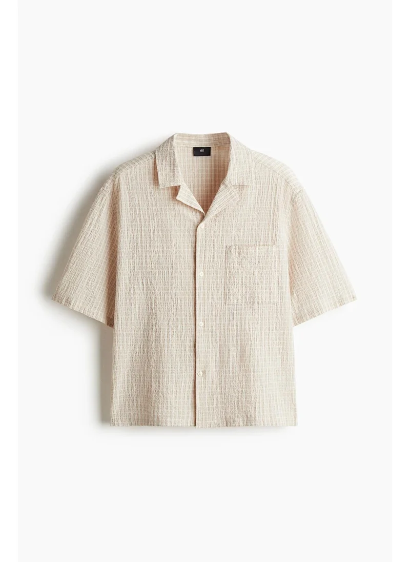 اتش اند ام Loose Fit Seersucker resort shirt