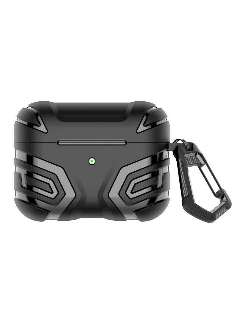 CoomBe TPU Rugged Armor Case Soft Shockproof Wireless Earbuds Case with Carabiner Headphone Cover for Airpods Pro 3 Earphone - Image 2